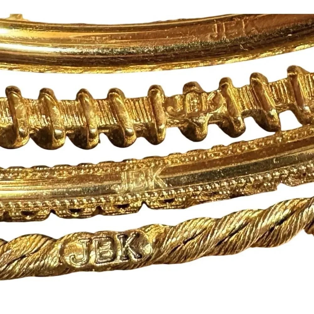 Camrose & Kross (JBK) Gold Tone Bangles Set Of Four Vintage